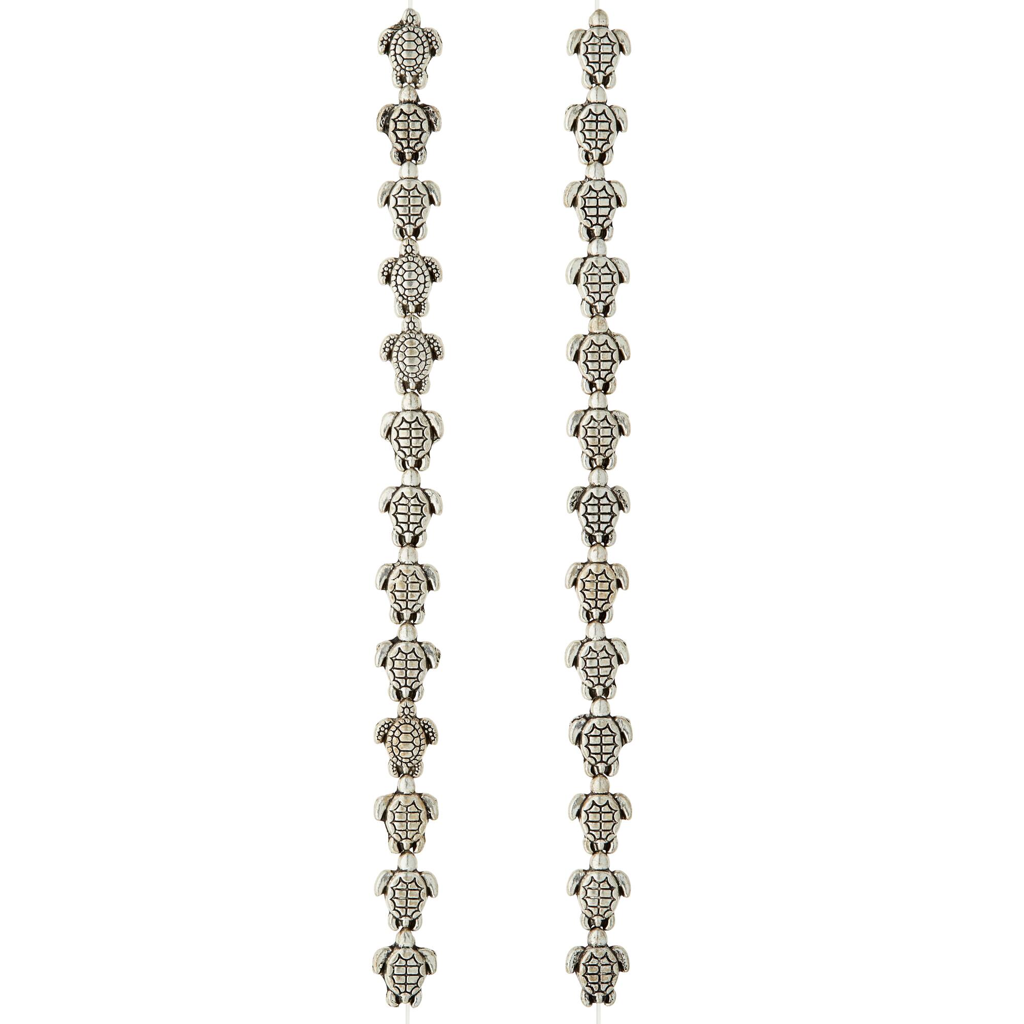 9 Pack: Antique Silver Metal Sea Turtle Beads, 9mm by Bead Landing™